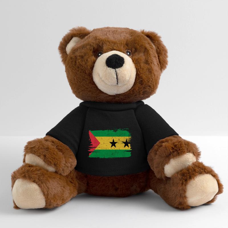 Sao Tomé-et-Príncipe Drapeau Drapeau Paix Vintage Nounours RecycelBär® marron