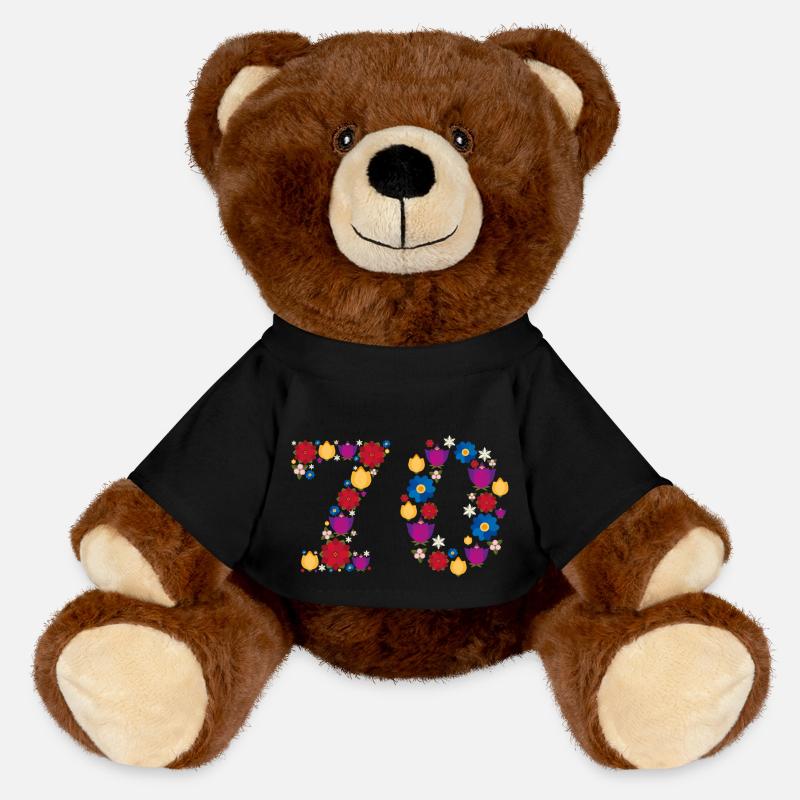 Fleurs 70 - Nounours RecycelBär® marron - noir