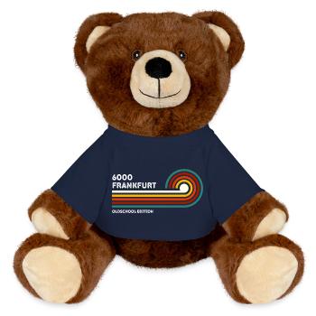 Francfort Chemise Rétro 6000 Code Postal Vintage 70s 80s - Nounours RecycelBär® marron - bleu marine - Devant