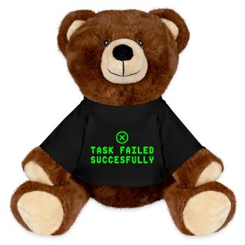 Task Failed Successfully IT Paradoxon - MiniFeet® RecycelBär® Braun - Schwarz - Vorne