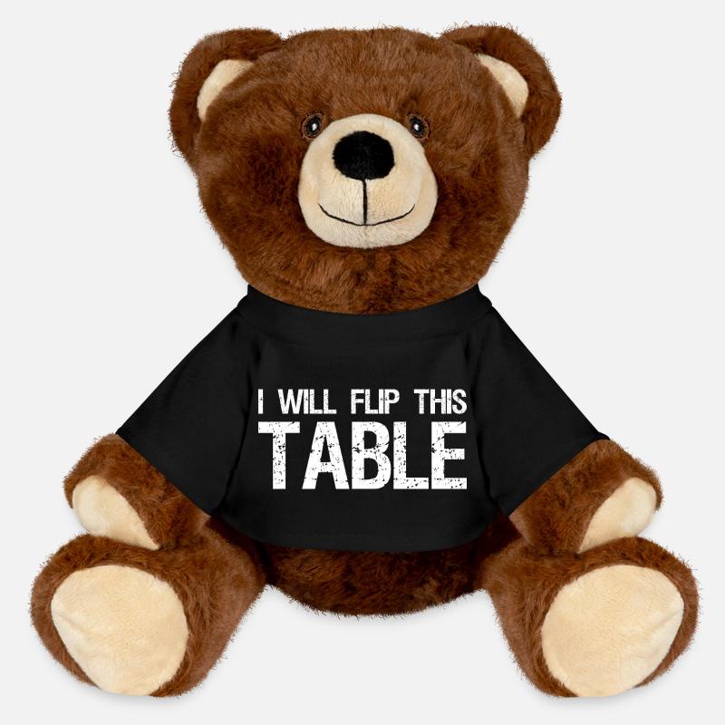I Will Flip This Table Quote Board Games - MiniFeet® RecycelBär® Teddy Bear Brown - black