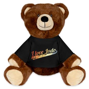 Judo Fighters - MiniFeet® RecycelBär® Teddy Bear Brown - black - Front