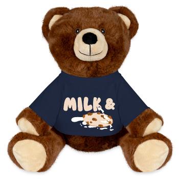 Lait et biscuits - Nounours RecycelBär® marron - bleu marine - Devant