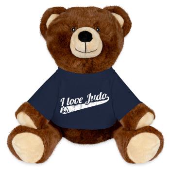 Judo Love - MiniFeet® RecycelBär® Teddy Bear Brown - french navy - Front