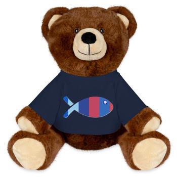 FISH - MiniFeet® RecycelBär® Teddy Bear Brown - french navy - Front