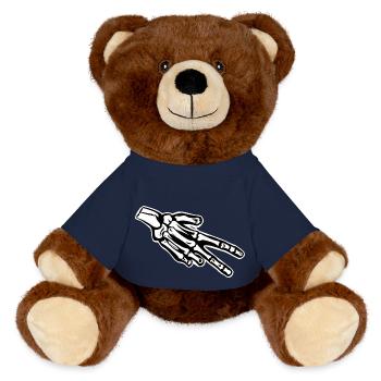 Biker Gruss Ride Safe - MiniFeet® RecycelBär® Braun - French Navy - Vorne