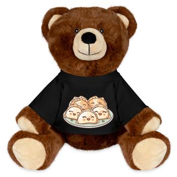 Süße Maultaschen Comic - MiniFeet® RecycelBär® Braun - Schwarz - Vorne