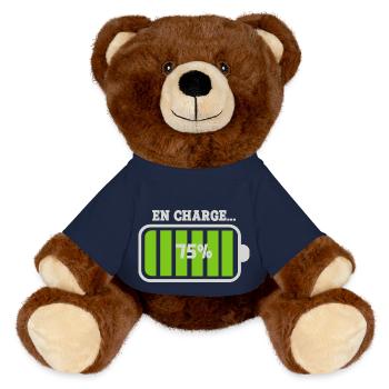 Battery at 75% charge - MiniFeet® RecycelBär® Teddy Bear Brown - french navy - Front