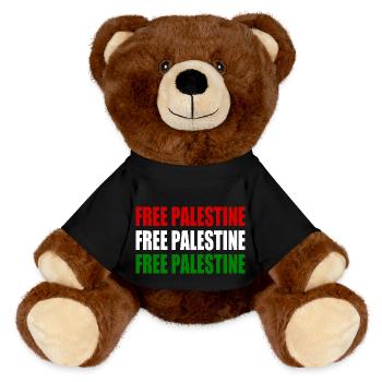 Free palestine - Nounours RecycelBär® marron - noir - Devant