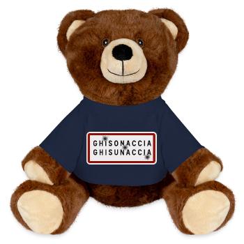 Panneau d’entrée de la ville de Ghisonaccia - Nounours RecycelBär® marron - bleu marine - Devant