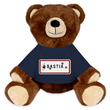 Panneau d’entrée de la ville de Bastia - Nounours RecycelBär® marron - bleu marine - Devant