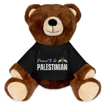 Fier Palestinien, j’adore la Palestine - Nounours RecycelBär® marron - noir - Devant