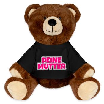 Deine Mutter - der Klassiker zum anziehen. - MiniFeet® RecycelBär® Braun - Schwarz - Vorne