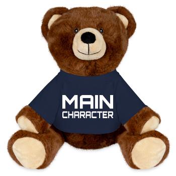 Main Character Gaming Spruch - MiniFeet® RecycelBär® Braun - French Navy - Vorne