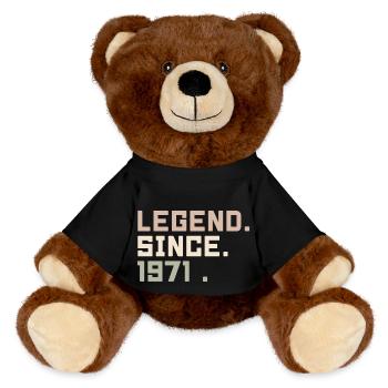 Legenden wurden im 1971 geboren Geschenkideen 1971 - MiniFeet® RecycelBär® Braun - Schwarz - Vorne