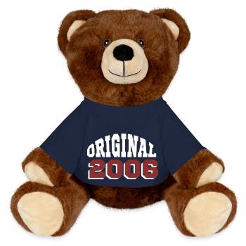 Original 2006 - MiniFeet® RecycelBär® Teddy Bear Brown - french navy - Front