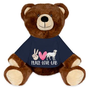 White Labrador Retriever White Lab - MiniFeet® RecycelBär® Teddy Bear Brown - french navy - Front