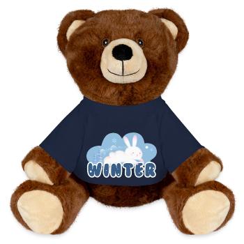 Lapin d’hiver - Nounours RecycelBär® marron - bleu marine - Devant