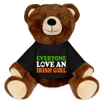 everyone loves an irish girl - MiniFeet® RecycelBär® Teddy Bear Brown - black - Front