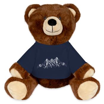Mountain sketch - MiniFeet® RecycelBär® Teddy Bear Brown - french navy - Front