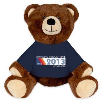 Drôle de voyage dans le temps anniversaire Design novembre 2013 - Nounours RecycelBär® marron - bleu marine - Devant