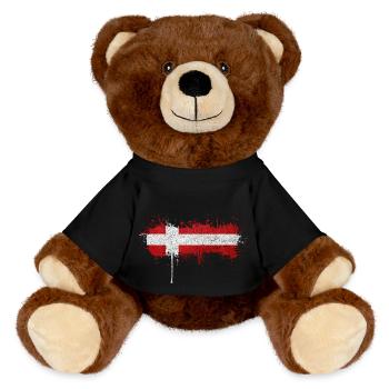 Danemark Europe Drapeau danois symboles nationaux norden - Nounours RecycelBär® marron - noir - Devant