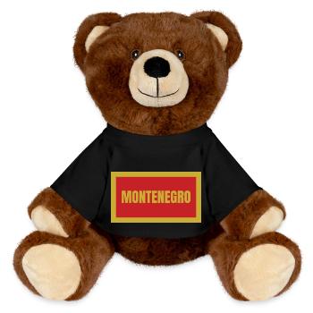 Montenegro Flag - MiniFeet® RecycelBär® Teddy Bear Brown - black - Front