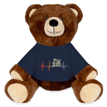 Railway heart palpitations - MiniFeet® RecycelBär® Teddy Bear Brown - french navy - Front