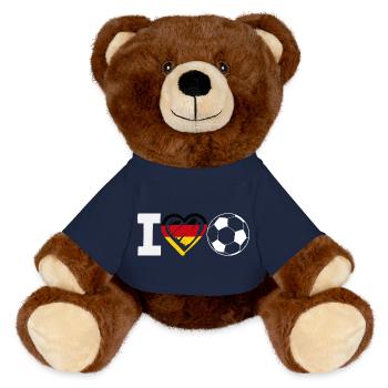 Drôle de Football Football Fan Cadeau - Nounours RecycelBär® marron - bleu marine - Devant