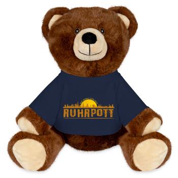 Silhouette de Ruhrpott - Nounours RecycelBär® marron - bleu marine - Devant