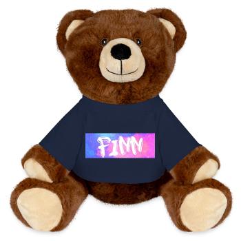 Finn: Neon Graffiti Galaxy - MiniFeet® RecycelBär® Teddy Bear Brown - french navy - Front