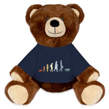 Evolution of a cat lover - MiniFeet® RecycelBär® Teddy Bear Brown - french navy - Front