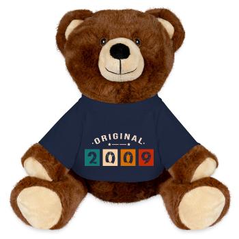 Original 2009 Vintage - Présent D’anniversaire 200 - Nounours RecycelBär® marron - bleu marine - Devant