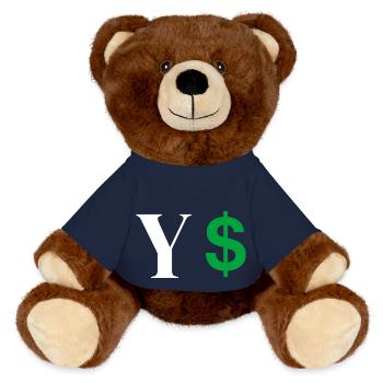 Letter y dollar - MiniFeet® RecycelBär® Teddy Bear Brown - french navy - Front