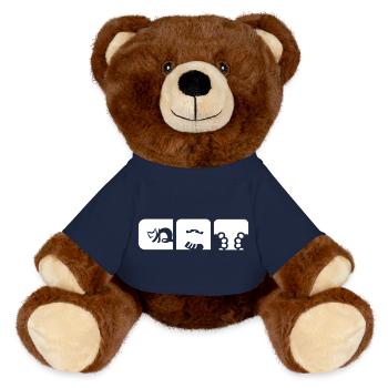 Le chat et les Japonais - Nounours RecycelBär® marron - bleu marine - Devant