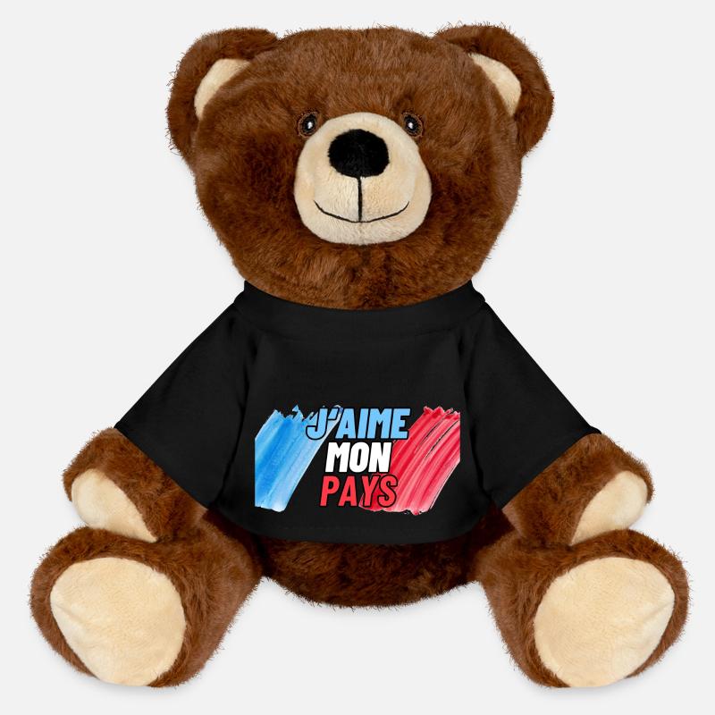 J'aime mon pays - Nounours RecycelBär® marron - noir