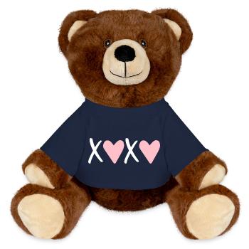 XOXO Câlins et bisous - Nounours RecycelBär® marron - bleu marine - Devant