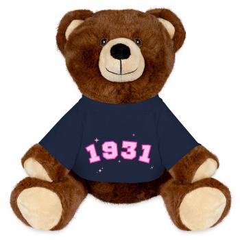 1931 rose star - MiniFeet® RecycelBär® Teddy Bear Brown - french navy - Front