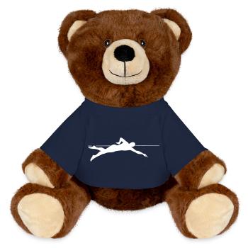 Dynamischer Sprinter Liniengrafik - MiniFeet® RecycelBär® Braun - French Navy - Vorne