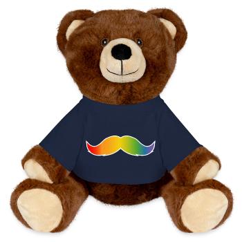 LGBT rainbow beard LGBT lgbtqi queer - MiniFeet® RecycelBär® Teddy Bear Brown - french navy - Front