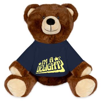 Funny I'm A Delight Sarcastic Delightful Humor Fun - MiniFeet® RecycelBär® Teddy Bear Brown - french navy - Front
