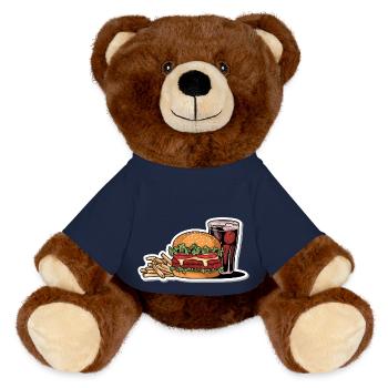 HAMBURGER FAST FOOD SNACK BUN BURGER - MiniFeet® RecycelBär® Braun - French Navy - Vorne