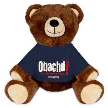 Obachd! Letzte Warnung vor der Bräddschn - MiniFeet® RecycelBär® Braun - French Navy - Vorne