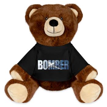 Bomber Tu-160 - MiniFeet® RecycelBär® Teddy Bear Brown - black - Front