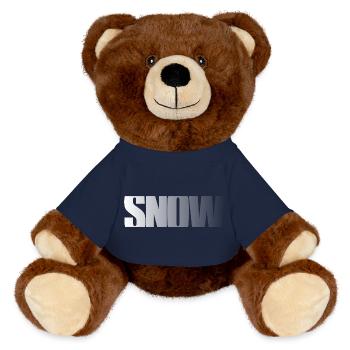SNOW Lettering Snow White Bold Font Fat - MiniFeet® RecycelBär® Teddy Bear Brown - french navy - Front