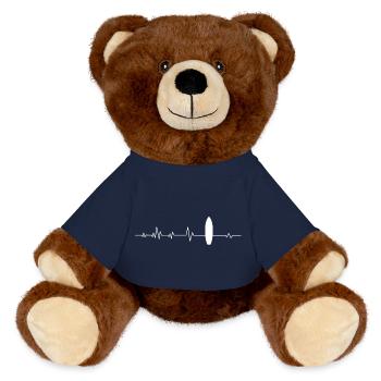 Surfboard Surfer - MiniFeet® RecycelBär® Teddy Bear Brown - french navy - Front