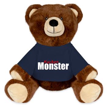 Kuchenmonster Feinschmecker Schlemmer Vielfraß - MiniFeet® RecycelBär® Braun - French Navy - Vorne