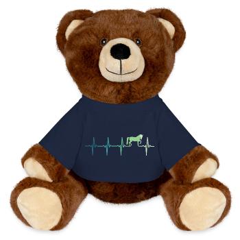 Pferdeherzschlag-Reitdressur - MiniFeet® RecycelBär® Braun - French Navy - Vorne