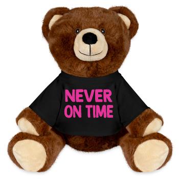 Never on time - MiniFeet® RecycelBär® Teddy Bear Brown - black - Front