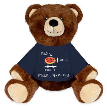 Pizza et maths - Mèmes | Drôles de mathématiques enseignement - Nounours RecycelBär® marron - bleu marine - Devant
